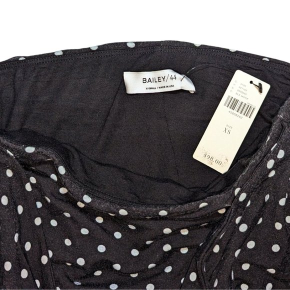 Anthro XS NWT Black & White Polka Dot Lined Stretch Halter Tank Top Mini Dress - Picture 9 of 11